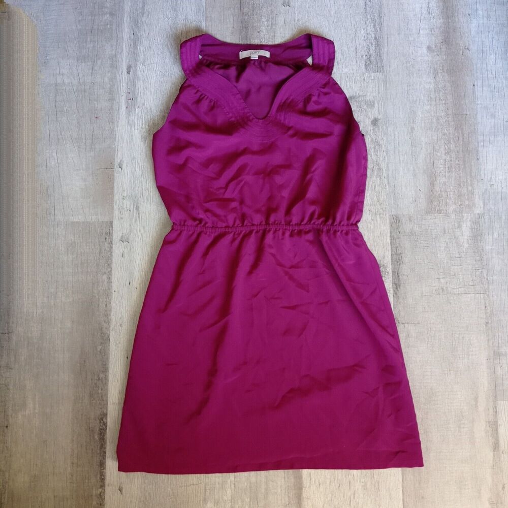 Loft Dress Womens Sleeveless V-Neck Size 10 Red Pink